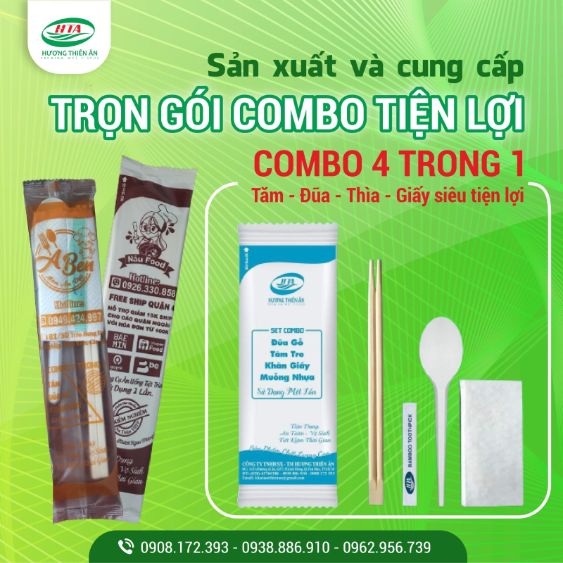 combo đũa muỗng dùng 1 lần