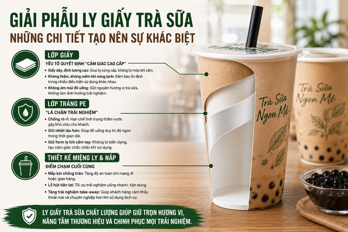 ly giấy trà sữa đẹp tại Đồng Nai