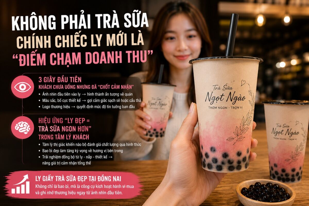 ly giấy trà sữa đẹp tại Đồng Nai