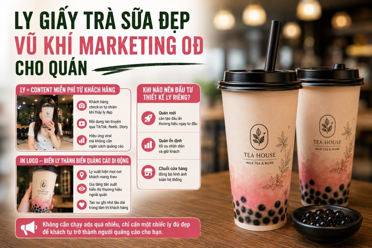 ly giấy trà sữa đẹp tại Đồng Nai