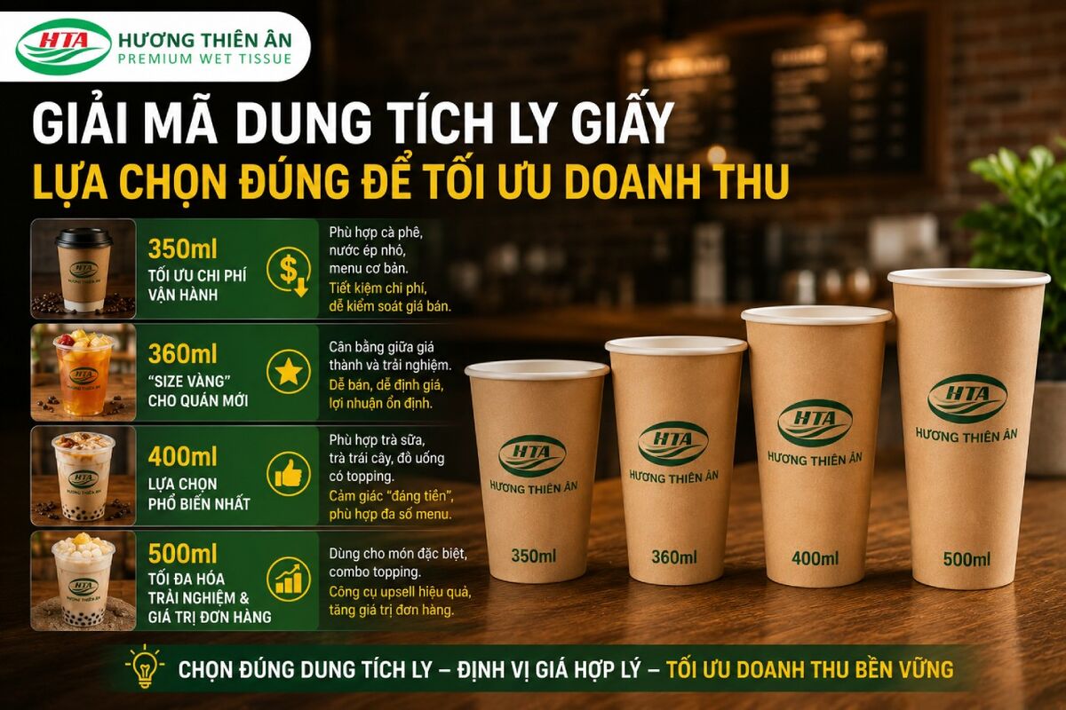 Ly giấy 350ml 360ml 400ml 500ml tại Đồng Nai