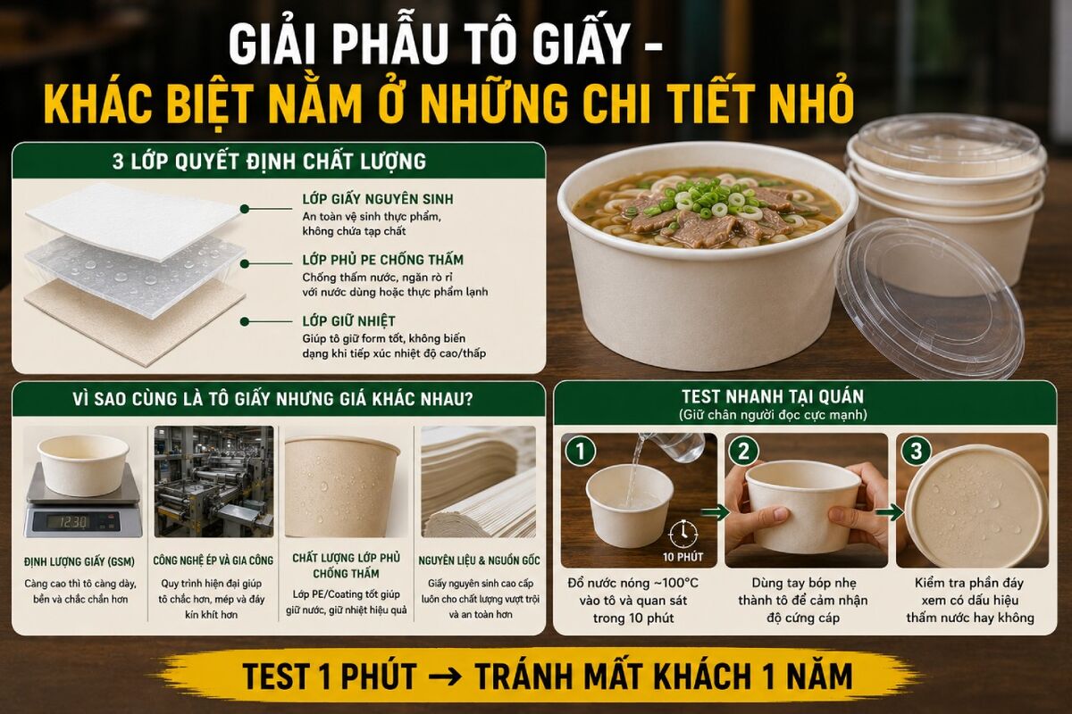 Tô giấy đựng bún phở sữa chua kem tại Đồng Nai