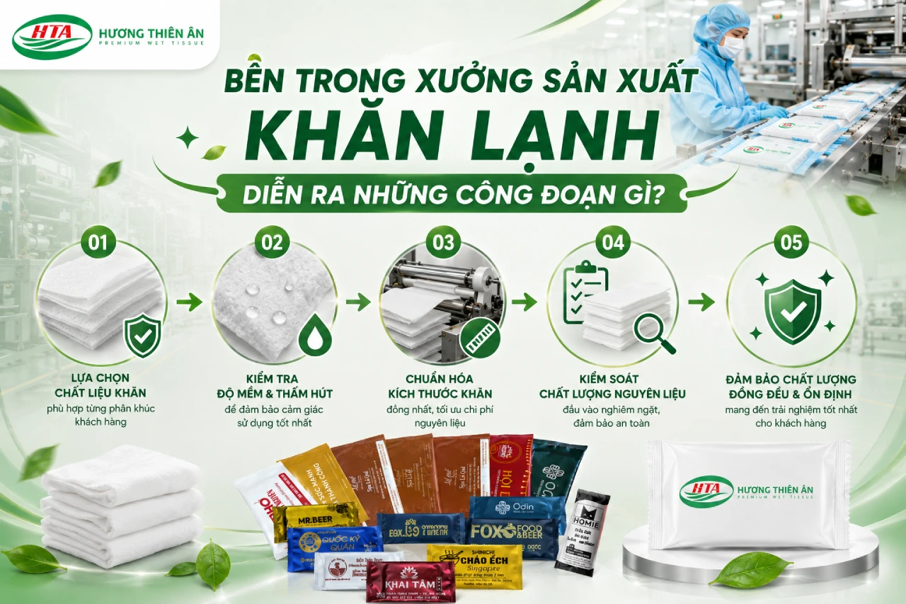 Bên Trong Xưởng Sản Xuất Khăn Lạnh Diễn Ra Những Công Đoạn Gì