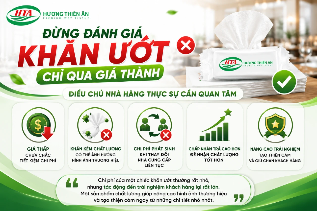 Đừng Đánh Giá Khăn Ướt Chỉ Qua Giá Thành - Điều Chủ Nhà Hàng Thực Sự Cần Quan Tâm