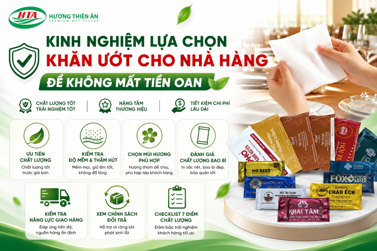 Kinh Nghiệm Lựa Chọn Khăn Ướt Cho Nhà Hàng Để Không Mất Tiền Oan