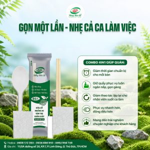 Combo đũa muỗng giấy ăn tăm dùng 1 lần