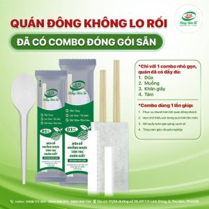 Combo đũa muỗng giấy ăn tăm dùng 1 lần