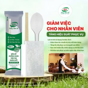 Combo đũa muỗng giấy ăn tăm dùng 1 lần