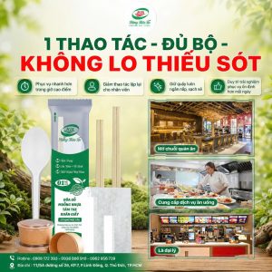 Combo đũa muỗng giấy ăn tăm dùng 1 lần