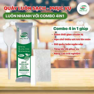 Combo đũa muỗng giấy ăn tăm dùng 1 lần